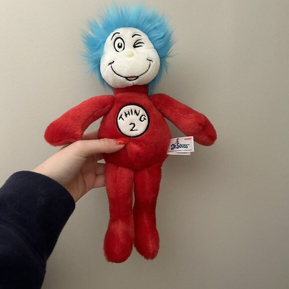 Dr. Seuss Thing 2 Aurora World Plush Plushy Stuffed Animal Winking Red Blue - Picture 1 of 5